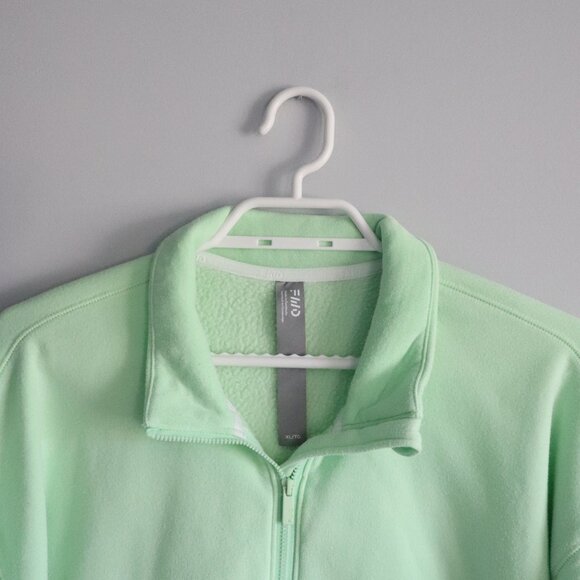 FWD Mens Green Sz XL All Year 1/2 Zip Sherpa Fleece Stretch Pullover Sweater - Picture 4 of 15